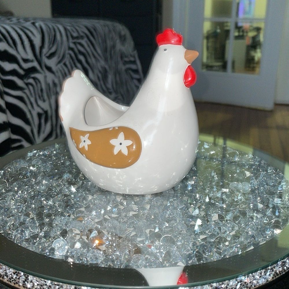 New ceramic flower white chicken kitchen trinket fruit holder bowl decoration